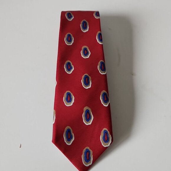 BALMAIN | Silk Tie Red Navy - Picture 2 of 5